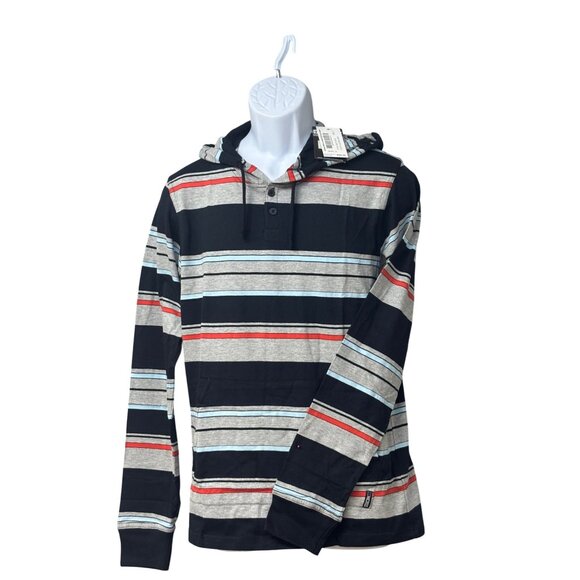 Micros Men’s Variagated Striped  Long Sleeve Hooded Tee, Sz. S - Picture 2 of 14